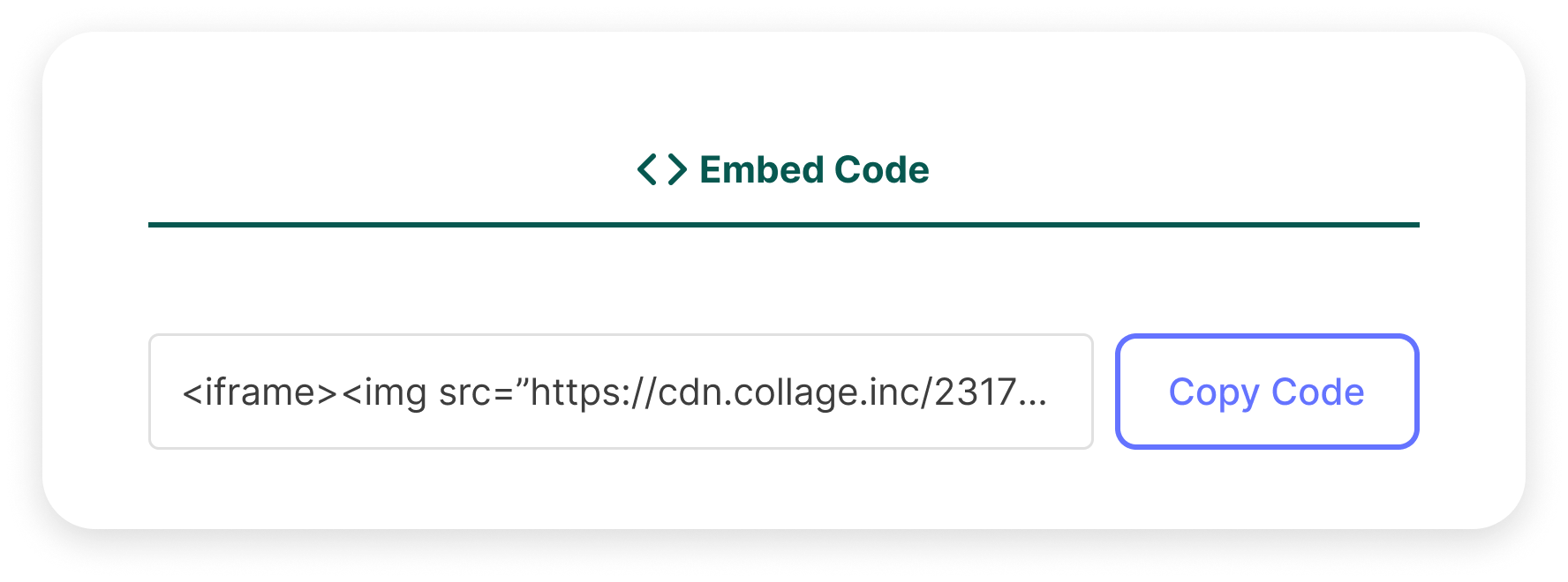 Share overlay with CDN link and embed options