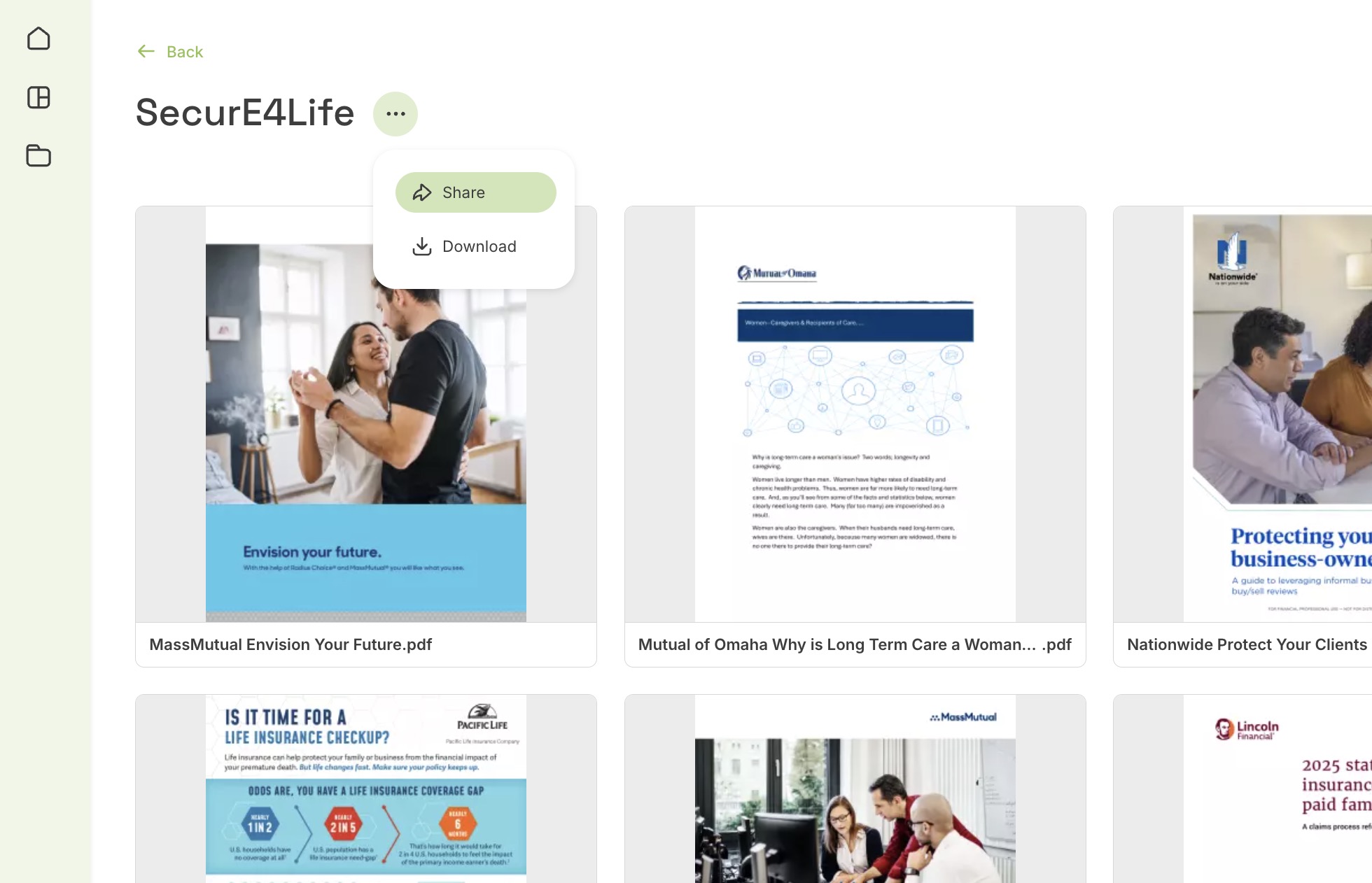 E4 Insurance portal with shared collage